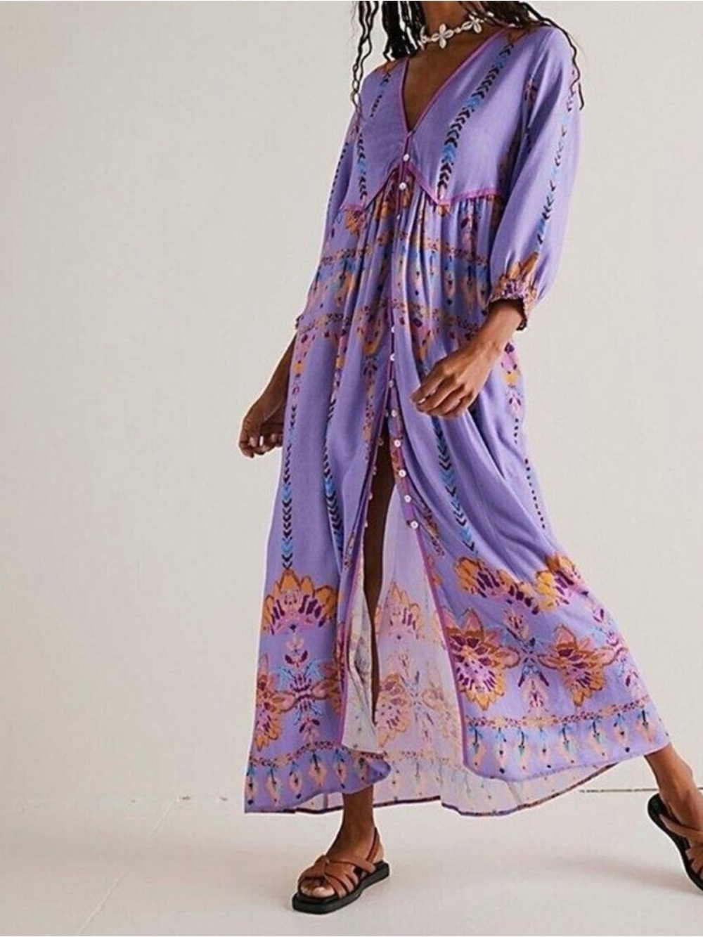 Free People Foley Maxi Dress in Blossom Combo Small